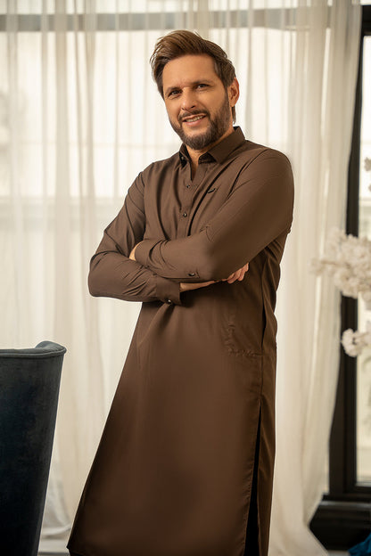 Choclate brown kameez shlawar  high quality